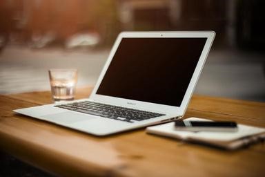 Laptop on a table